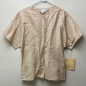 Women's Casual Tan Button Down Shirt